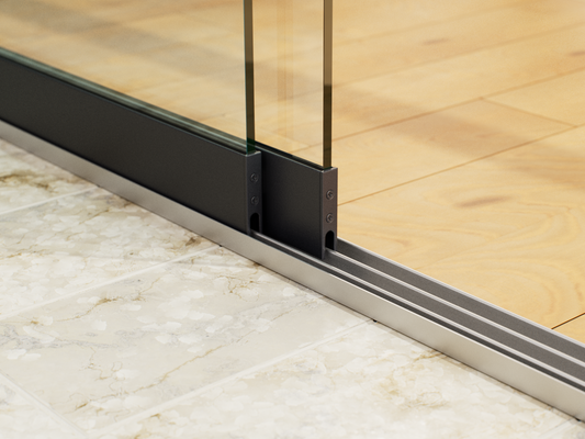 Glazen Schuifwand tot 2000mm breed (3-Rail | 2 Glazen)