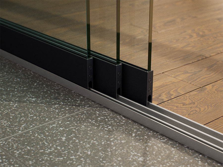 Glazen Schuifwand tot 1780 mm breed (3-Rail | 2 Glazen)