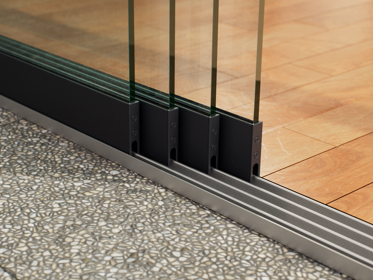 Glazen Schuifwand tot 3860mm breed (4-Rail)
